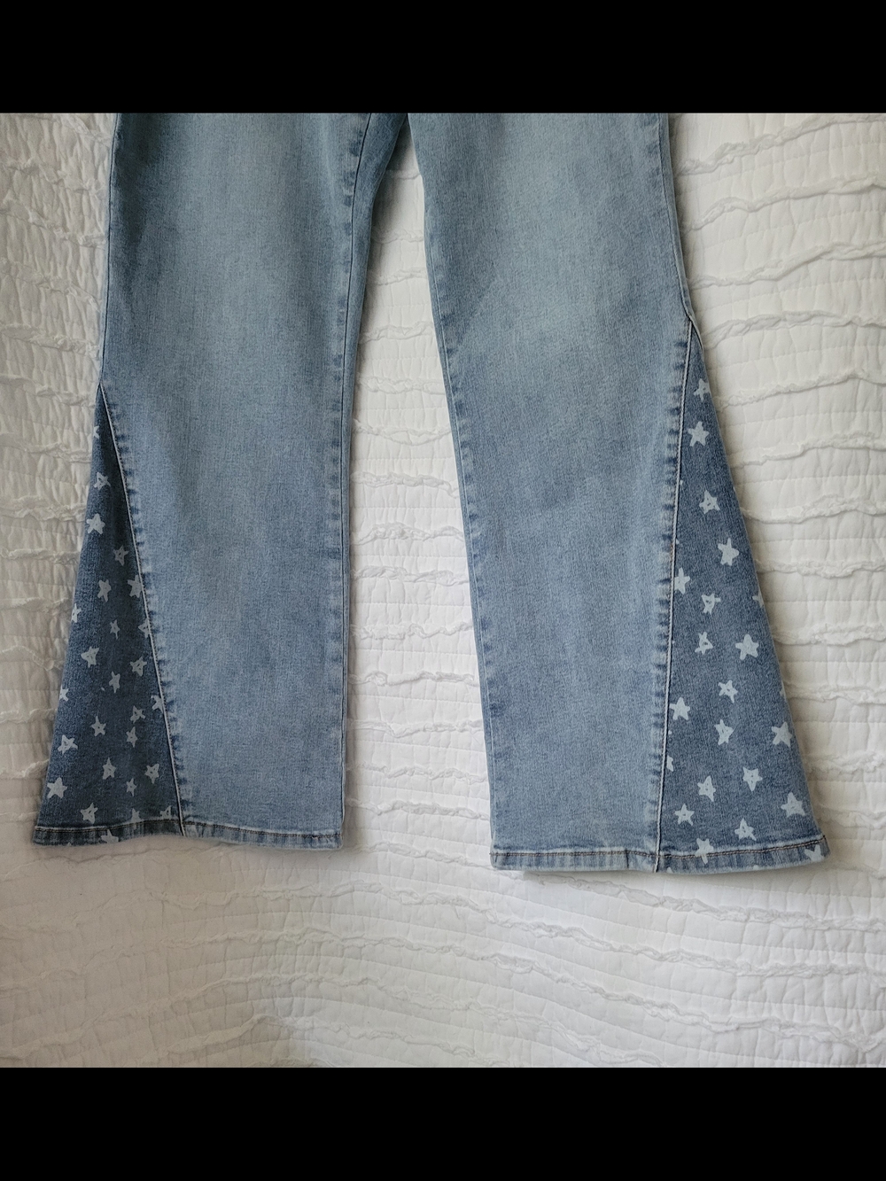 DG2 by Diane Gilman Light Wash Flare Jeans with Star Cuff - Picture 8 of 16